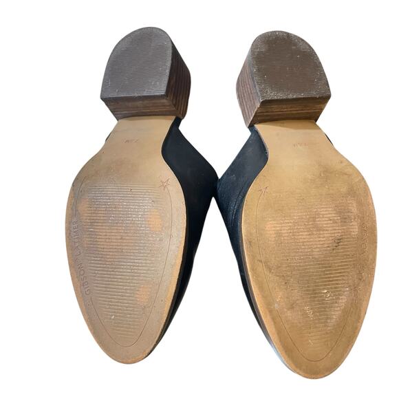 Gibson Latimer Black Leather Slide Block Heel Mule - Picture 4 of 5